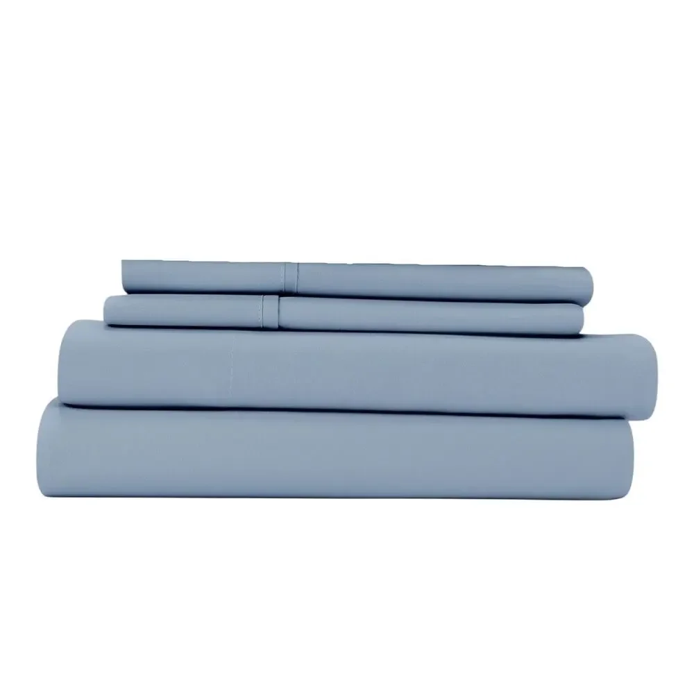 ienjoy Home Solids in Style 4 PC Twin Sheet Set Blue